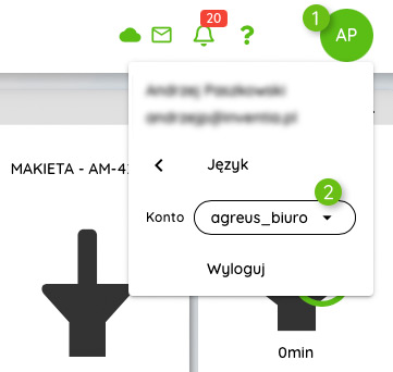 Przełączanie kont w aplikacji mobile