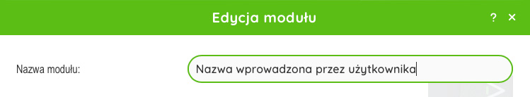 Edycja nazwy modułu