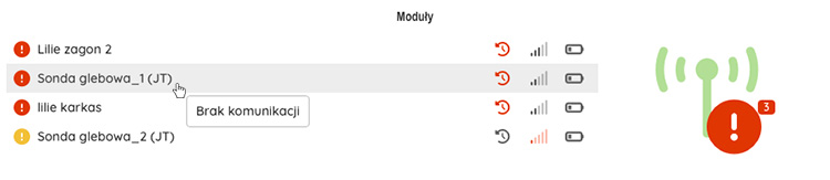 Status systemu 3