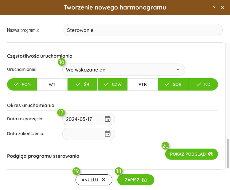 Tworzenie harmonogramu 8